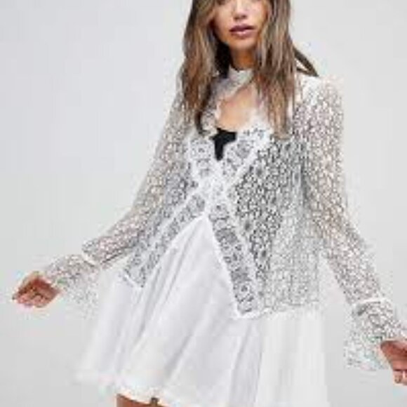 Free People Tell Tale Cutout Lace Tunic - Picture 4 of 4
